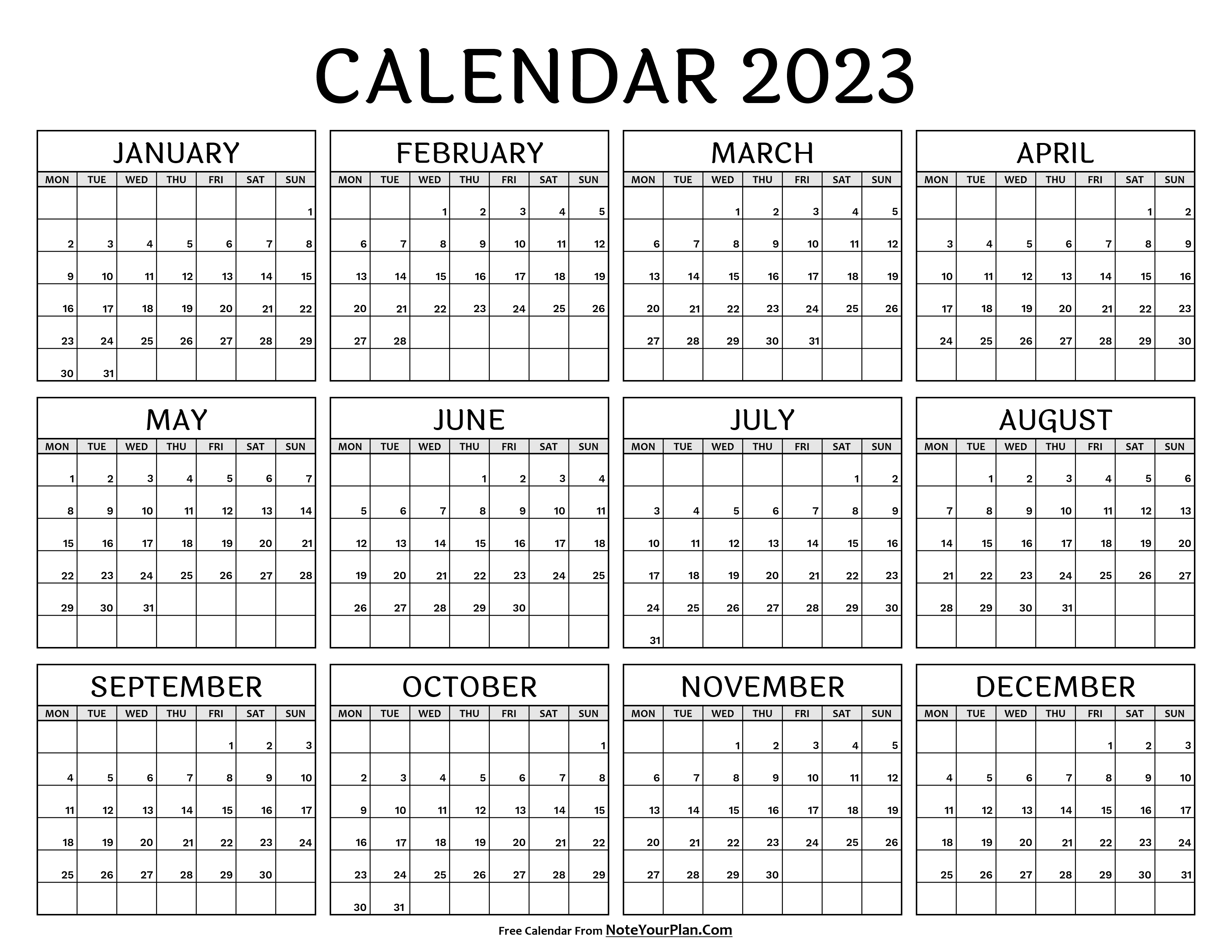 Printable 2023 Calendar - MS